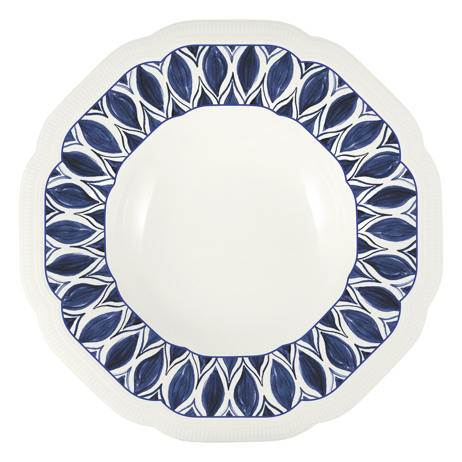 Floral Charm, Coupteller tief rund mit Relief ø 275 mm / 0,75 l blue